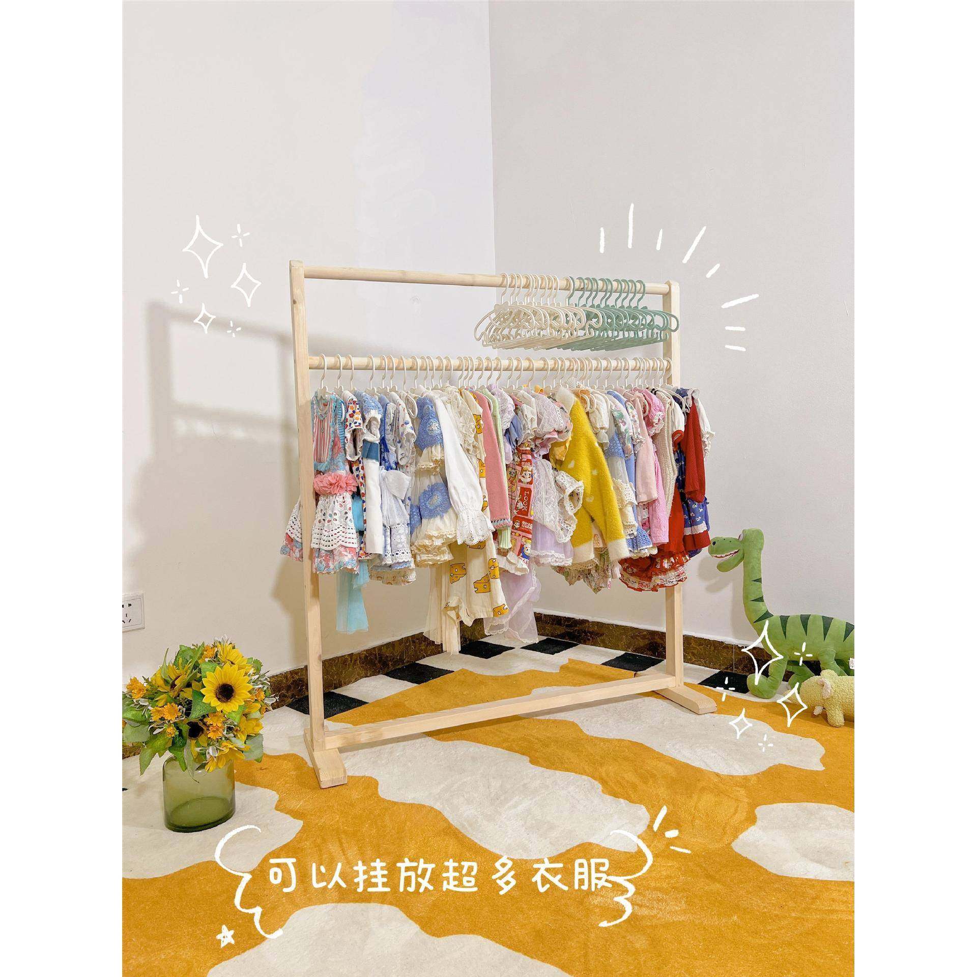 童实木落地衣架吸盘衣儿帽幼0123间衣挂服架简易晾衣架儿园挂衣架,收纳整理,塑料衣架,淘宝优惠券,粉丝福利购,淘宝优惠卷