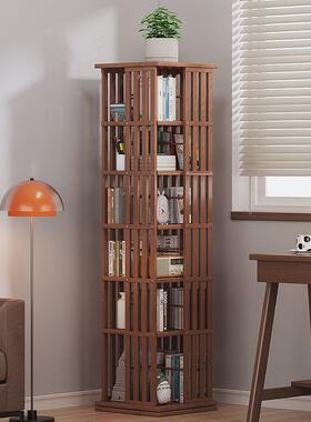 书架厅儿童家用置架物落地书客收纳书柜简易3桌60度旋转实木PVV靠