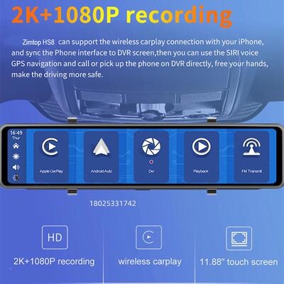 966寸10.26寸12寸无线arpay投屏4K.108419l0P后视c镜双路行车记录