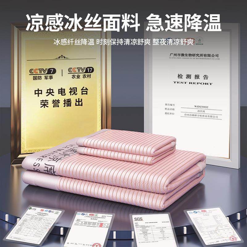 a类冰丝A类母婴机级爆款抗菌冰丝凉席夏裸睡空笠调席天可洗折叠床