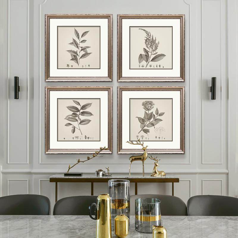 式现代美乡村田园餐厅墙面装画饰四联植壁画玄al202209关画走廊挂