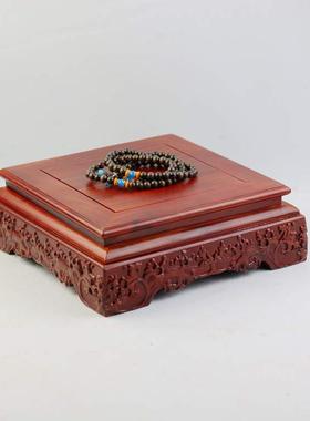 红木底座底黑紫檀木奇实DZ木底座长摆方形红檀木玉石件底座石座