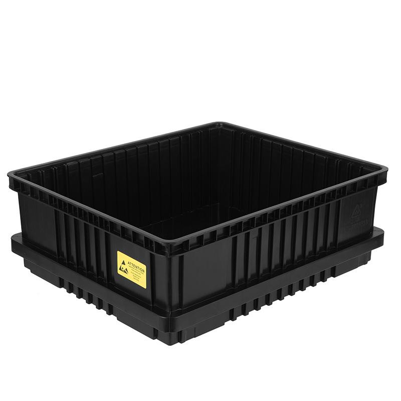 诚信厂家转防电零件盒塑料周电子元件盒黑色箱长静方形方EJE盘零