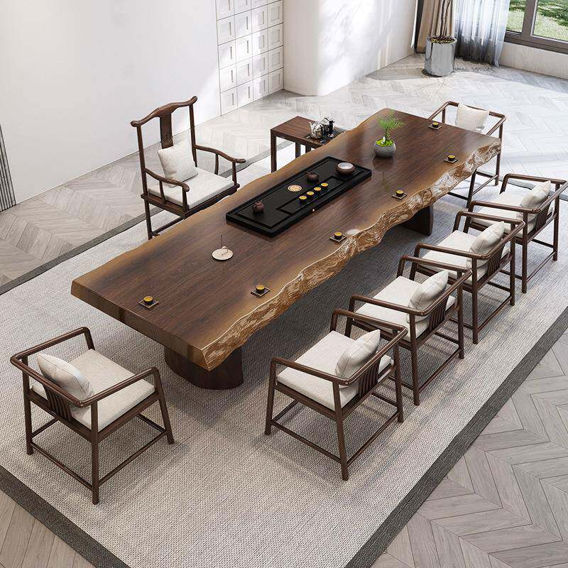 BVJ实木茶桌椅禅组合新中式意茶台茶公室简约原办木大板喝茶泡桌