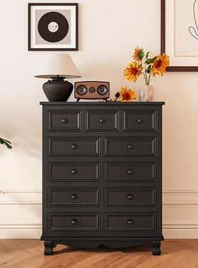 极实木OFY四斗柜卧室轻奢现代黑色柜子屉客厅五斗简抽柜储物柜收