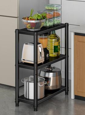 加钢制厨房缝夹缝收纳落地多层置物架厚碗盘架UTQ冰箱橱柜窄隙架