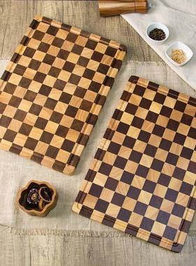 橡胶木立拼切板用相切菜板水果板厨厚房辅食思木家超A1010100大号