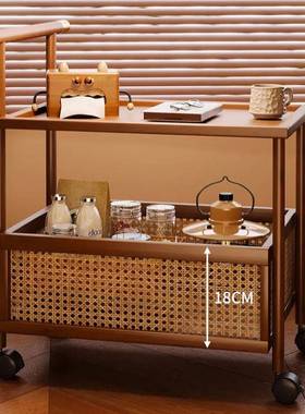 中古小可移动38530几沙发客厅家用风茶几中古风推车非实木卧室床