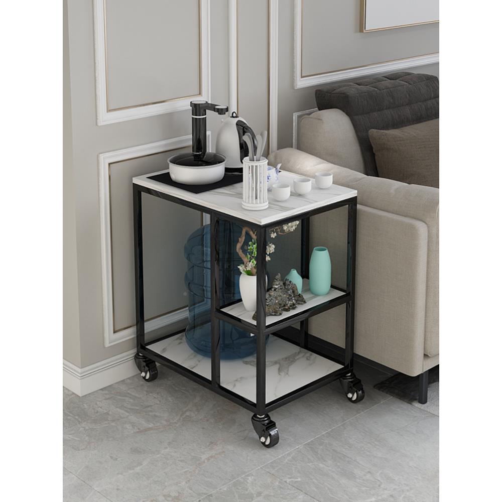 用轻茶奢简约沙发家烧水水柜可移北欧现代大理石小茶可移动茶几动