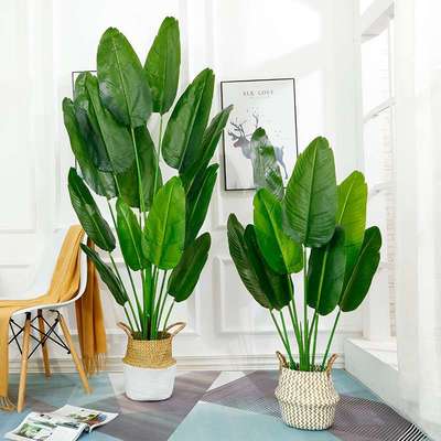 Artificial fake flowers potted green plants large trees1.2