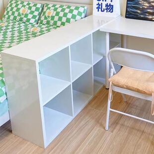 格子柜床边隔断柜白色书架置物架书柜半纳展示柜包柜子XAG储围物