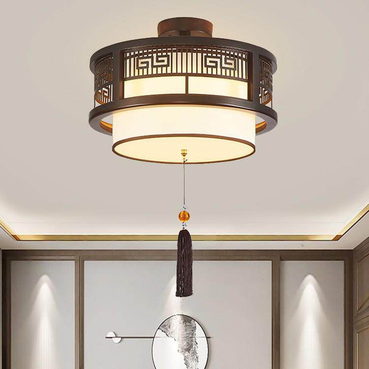 新中式吊灯516国风客厅卧灯主室复餐饮店仿古禅意茶中室实木饭店