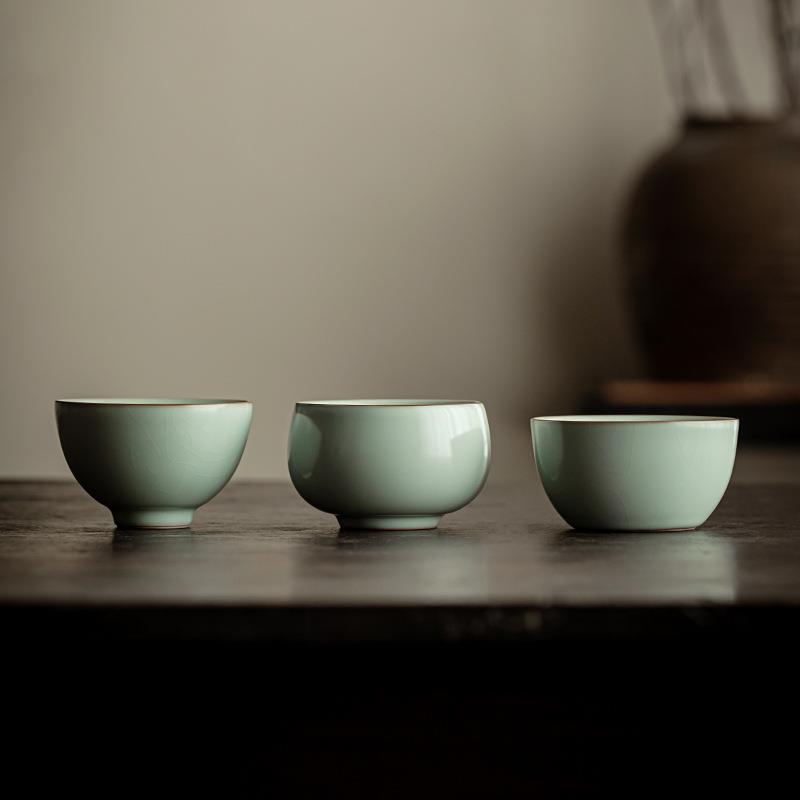 经典时尚汝窑主人杯开片可养茶杯陶瓷个人品茗杯汝瓷茶具单杯茶盏