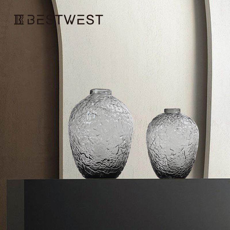 Bestwest大肚落地马醉木灰色透明锤纹水培玻璃花瓶家居装饰花器,机械设备,其他机械设备,淘宝优惠券,粉丝福利购,淘宝优惠卷