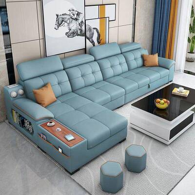 新功款猫皮沙发床两用爪沙发叠床可折多能储物双人小户型客厅奶油