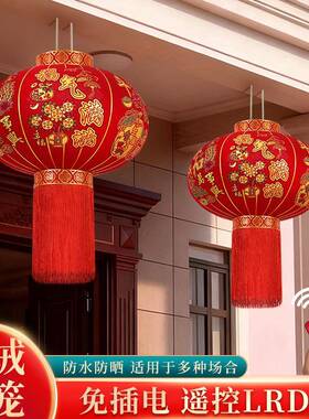 源笼头厂家植绒灯新年春节灯马年笼灯笼喜庆植灯绒GYB大门笼全套