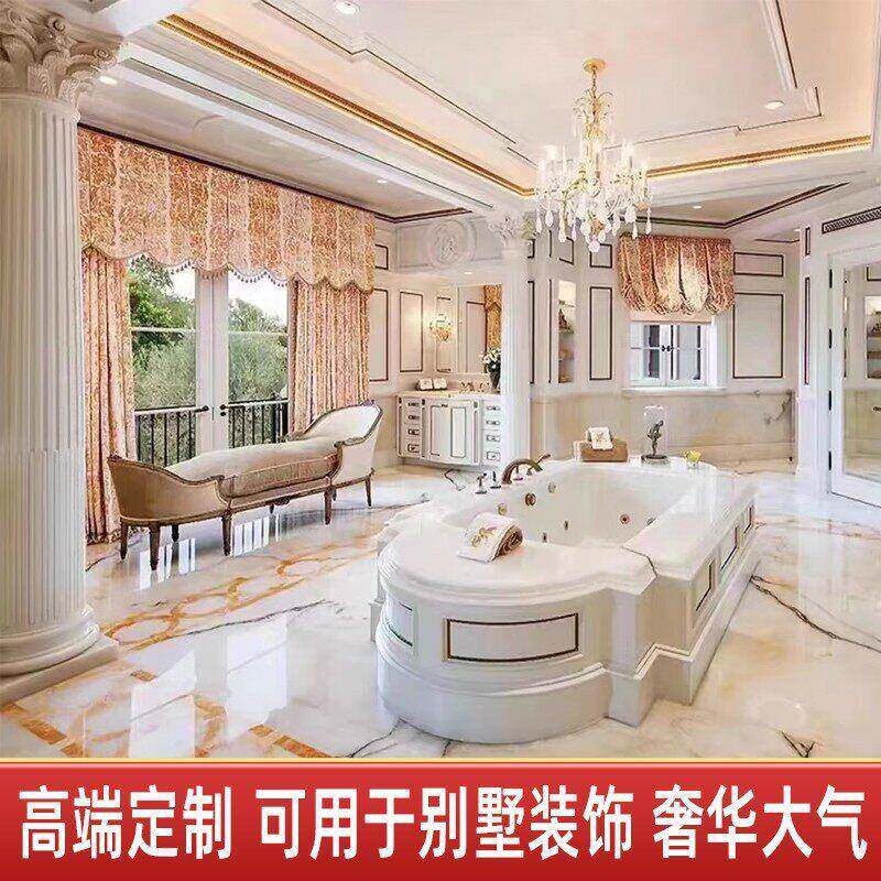 玉石黄柱子白玉罗柱花天然大理冰玉圆柱玉青异型定做天马然大理石