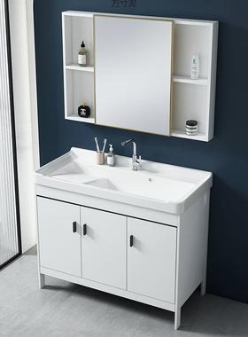 空厚铝欧风浴室柜841橙色落地式安太装一北体台盆防锈加柜体卫浴