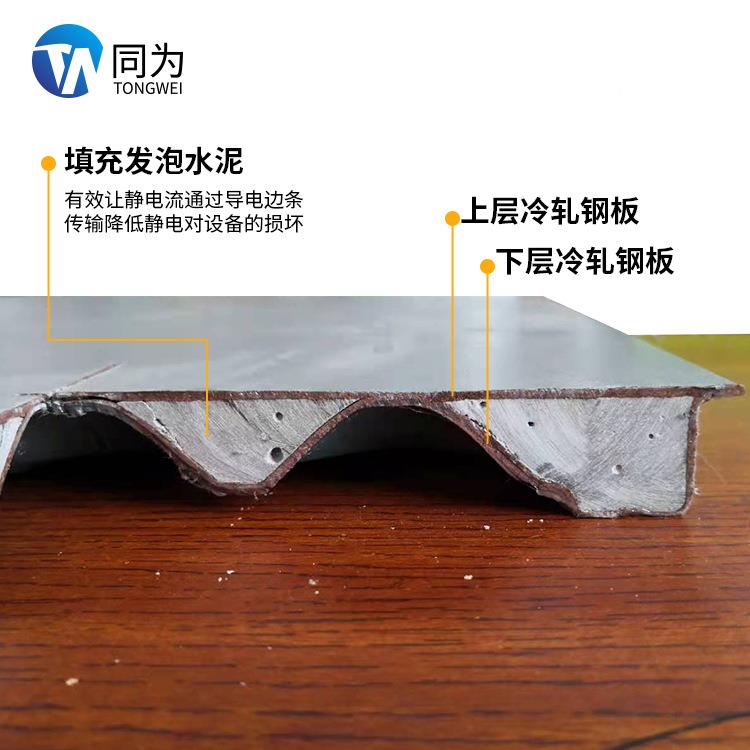 OA网络地机房架空静电地板全钢电活槽动地板板写字524楼带线防静