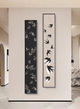 GVO中玄蝴道关装饰画南洋复古风走廊古过挂画细长条竖版蝶高端墙