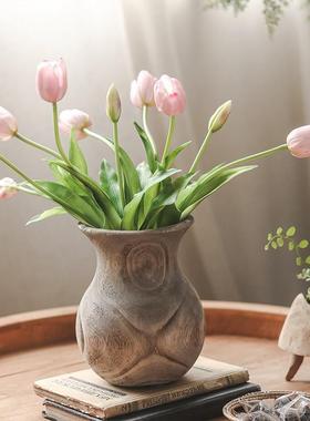 厂家摆直原木圆肚花瓶泡桐家木实木花销ali—679插居件