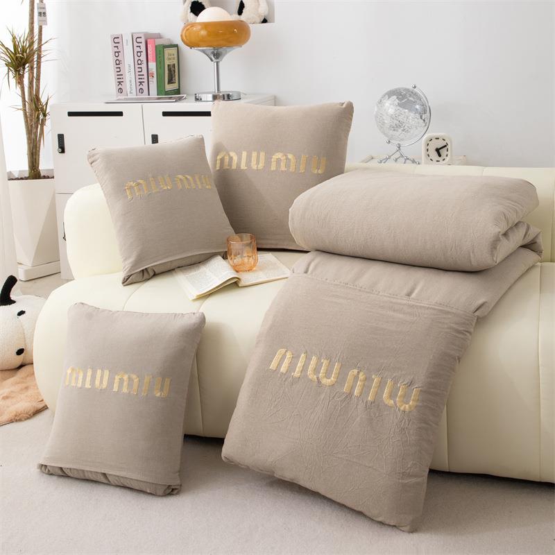 2子025新口JL款沙A类全棉格简约两用办公车载午休发靠垫袋抱枕被