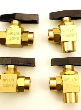 现货T工业级美标NP铜仪表直通角型黄200020铜通球阀