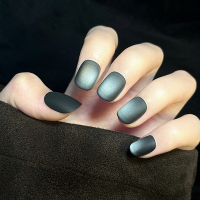 黑色磨砂短款显白可拆卸穿戴甲