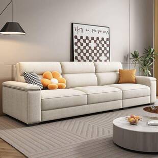 2025新款棉麻布艺沙发客厅小户型直排三人位组合家用简约现代沙发