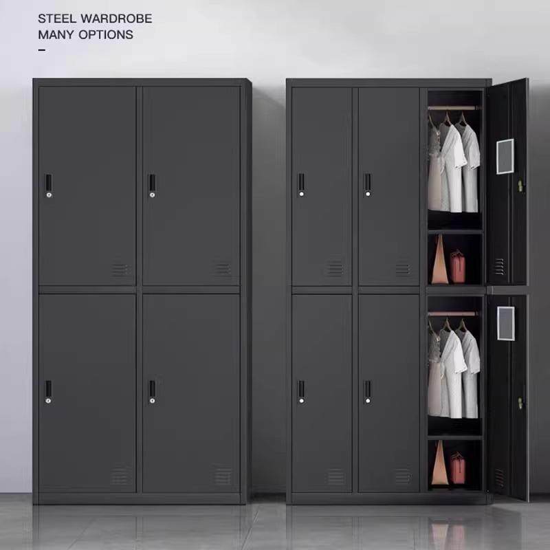 拆装黑色更衣柜员工宿舍铁皮储物柜带锁收纳柜健身房更衣柜