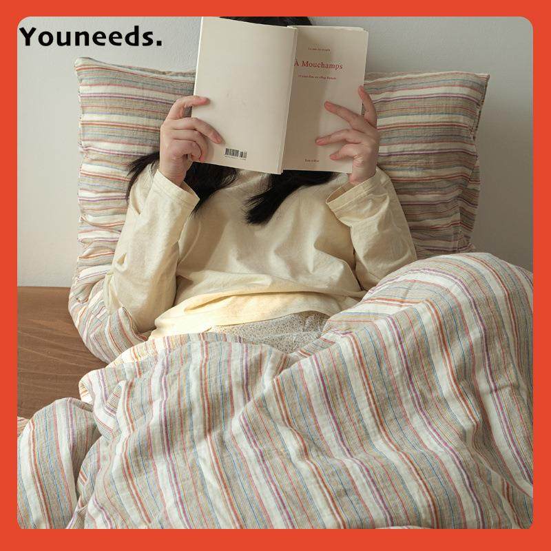 ◇Youneeds中古条纹A类裸睡云柔双层纱纯棉皱皱纱床单被套四件套,农用物资,其他肥料,淘宝优惠券,粉丝福利购,淘宝优惠卷