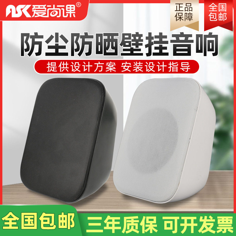 爱尚课WS-501壁挂喇叭音箱挂壁音响定压公共广播背景音乐音箱