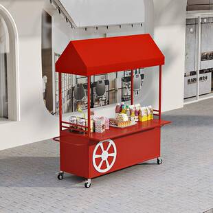 移动摆摊车夜市摆地摊小推车流动式推广车商业街展示台花车摊位架