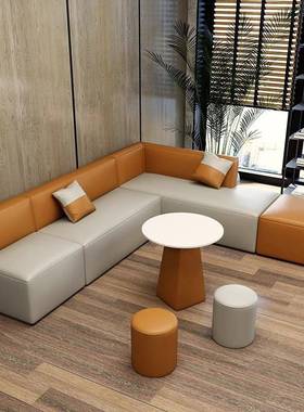 D待*转角休息LS-008区沙发接休闲组合J简约现代小户型会办客洽谈