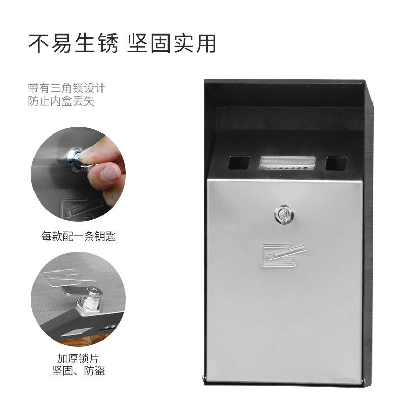 锈不镀钢锌版烟灰箱商用挂墙式灭烟箱烟头收纳挂壁垃圾GH-C28-S盒