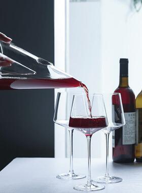 轻璃奢in酒s小XPV蛮腰金字塔葡红酒醒酒器玻家用高级感瀑布萄酒分