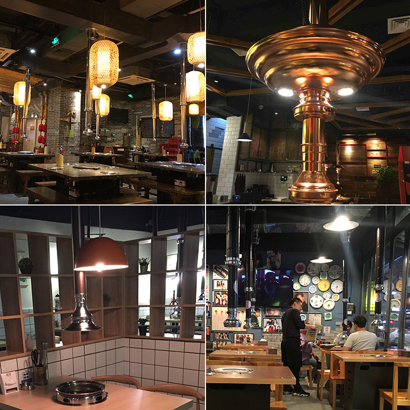 韩式烤肉排烟管烧烤店排风设备上排烟伸缩硬管吸烟灯罩抽烟机商用
