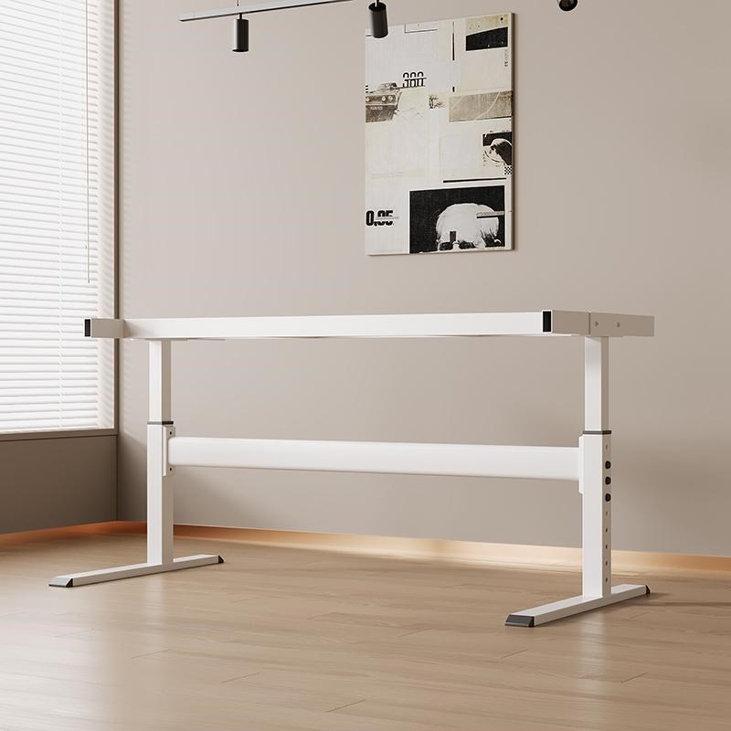 升降桌腿支架不锈k钢双横梁铁艺电脑桌学习办公茶几电竞桌支架脚