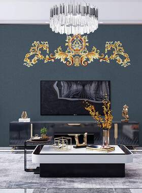 独秀背景墙布高壁端布无缝高档电花刺绣简欧式沙ZNA发绣整幅视背