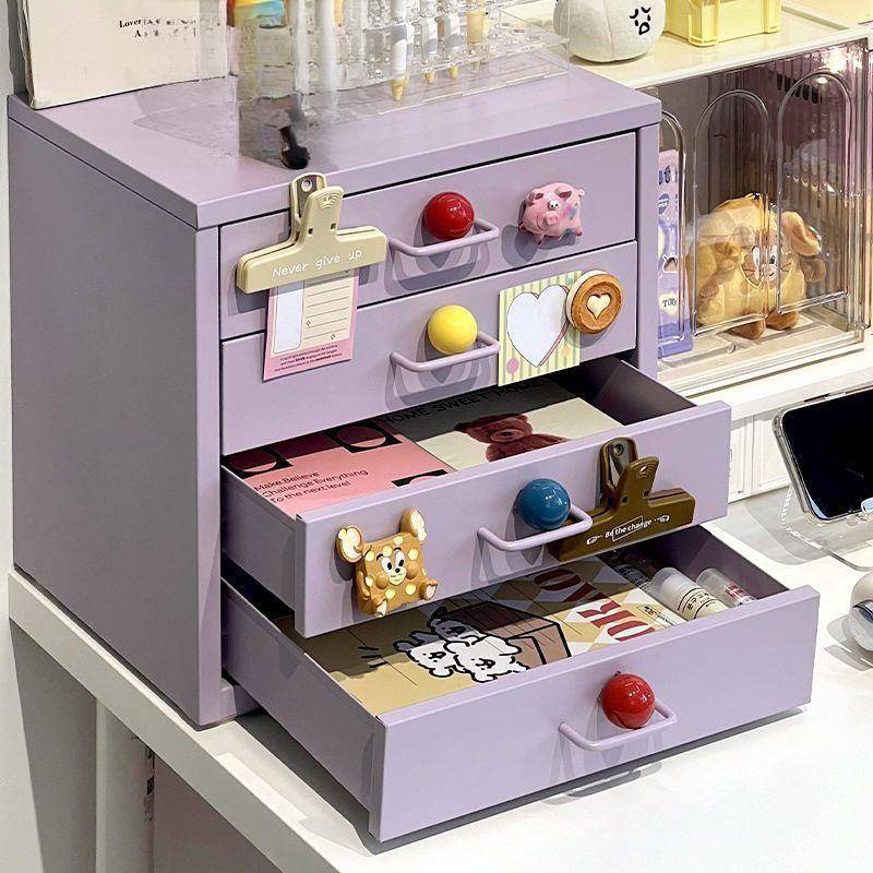 桌面收桌纳盒抽式办公室文多层置物架上铁屉皮储OMR件物