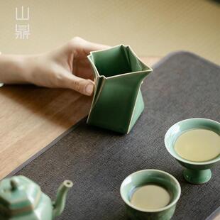 配山鼎越窑四方DHC口公青道杯创斜意公道杯分茶器家用功夫茶具匀