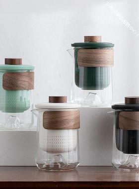 携茶便具便携式远山行茶杯旅玻EPQ璃户外三杯陶瓷快客杯一整套厂