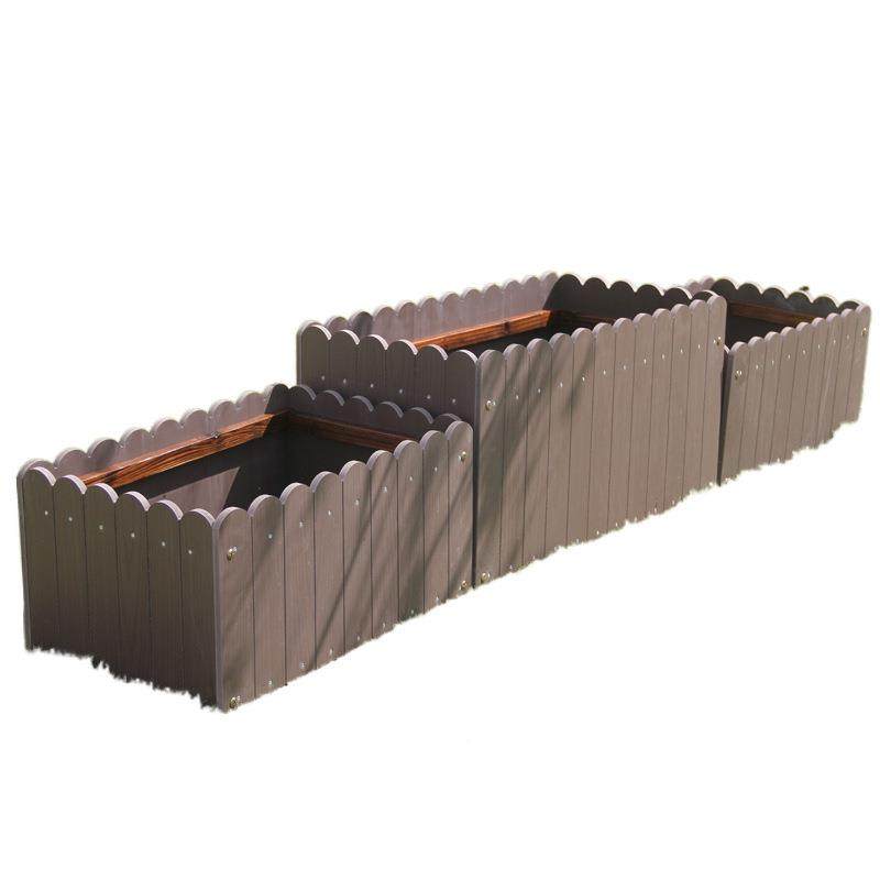 新阳款防腐木箱花塑木盆长方形台WDV花木塑种植箱户外庭院种菜