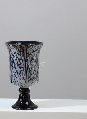 法式中古风脚洒金渐变铃兰大口径高琉璃花灯瓶客厅餐桌玄关GEH摆