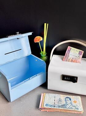 储蓄罐儿童提密码铁盒钱箱Y迷桌你面收纳可pE8zHIzK随意DI创意礼