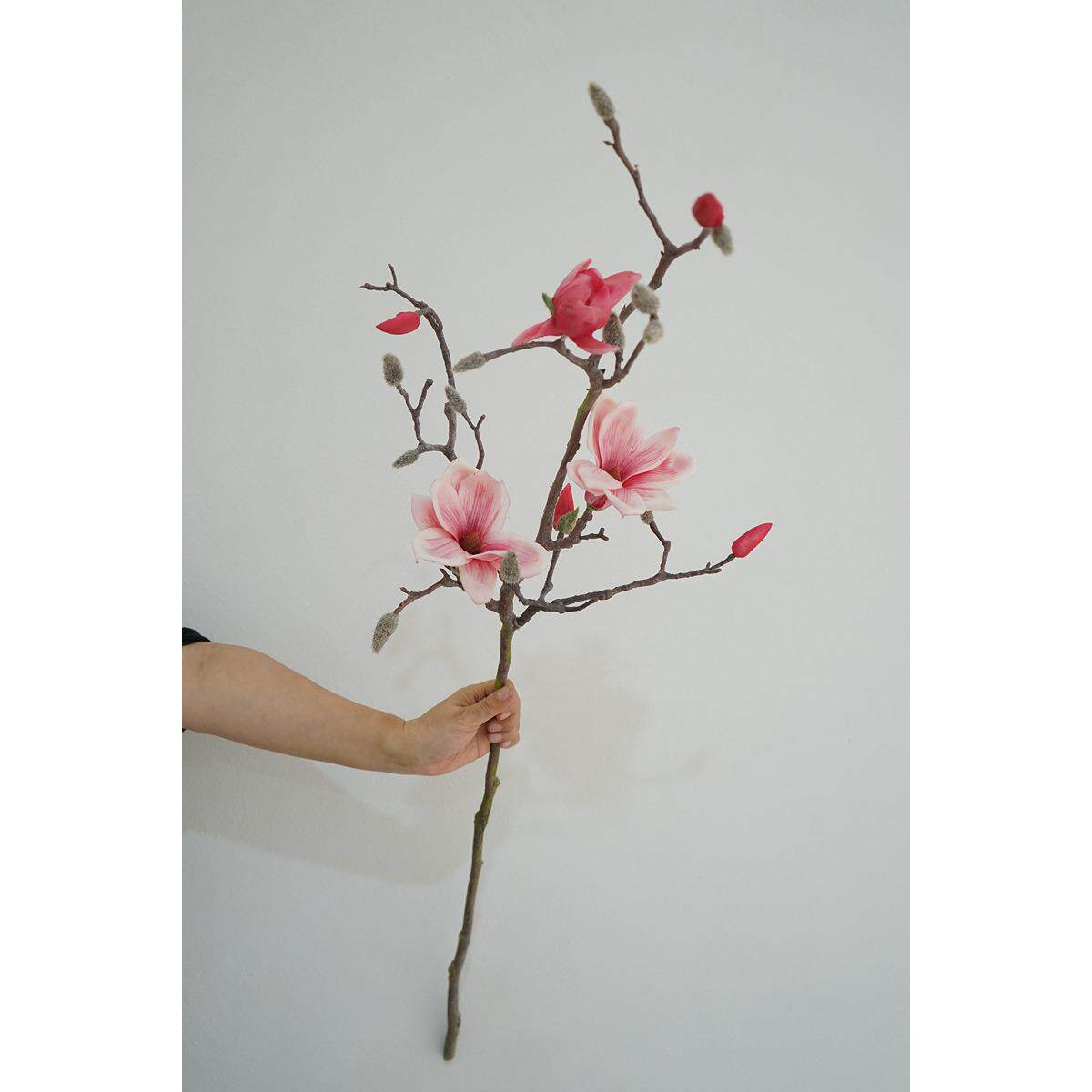 新中式仿真大花玉兰花客装饰花艺厅摆放地软QM365装陈设落摄影道