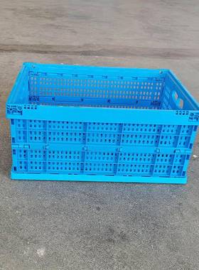 厂家加塑料厚叠筐商用折水果RYI生鲜框长方形周流转箱物折叠收纳