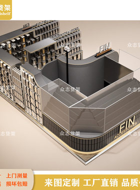 欧式手机壳展示架多经点位商场手机配件玻璃陈列柜音响耳机中岛柜
