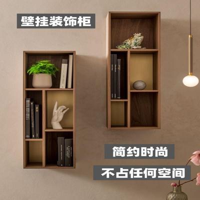 壁挂烤漆书柜实木烤漆书架现代简约置物架装饰架家用挂壁柜