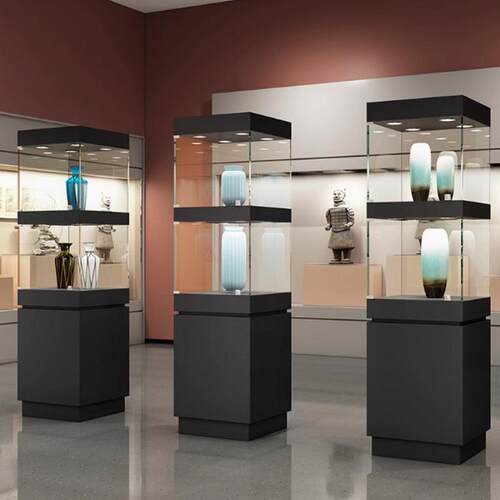 玻璃展示柜博物馆文物展柜珠宝展示柜台古董玉器奇石雕像展览柜